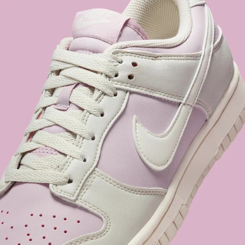 Nike Dunk Low Next Nature Sneakers - Light Bone / Platinum Violet - Size 9 - Picture 11 of 14